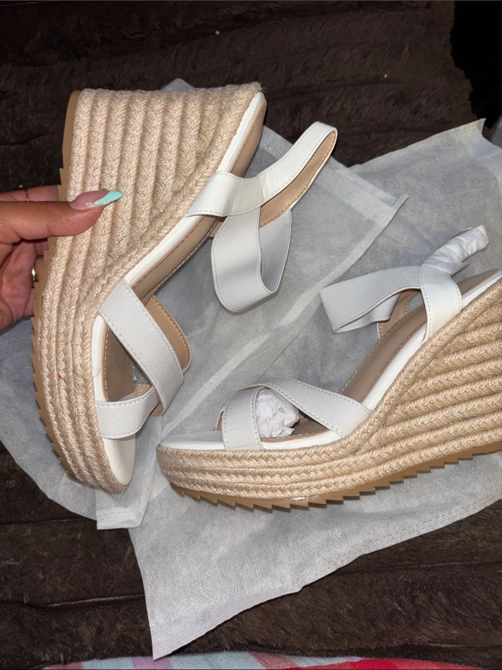 Women's White Espadrille Wedge Sandals - Classic Summer Style
